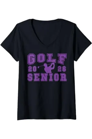 Class of 2026 Graduation Shirts Femme Golf Senior Golf de nuit Senior 2026 Graduation 81 T-Shirt avec Col en V