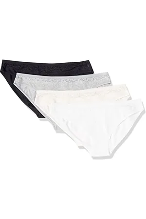 Amazon Sous-vêtements de Bikini en Coton et Dentelle Femme, Lot de 4, , 38