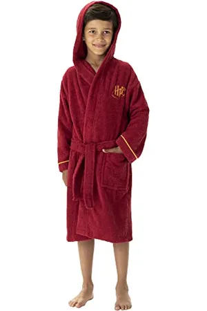 CTI Garçon Wb 10-12 Peignoir Enfant À Capuche Brodé 100% Coton, Harry Potter Red 6-8 Ans, , 10-12 Ans EU