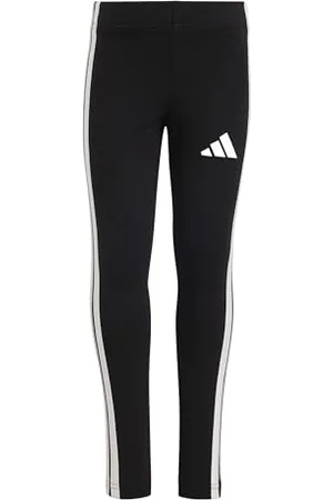 adidas Fille Essentials 3 Stripes Leggings, Black/White, 4-5 Years