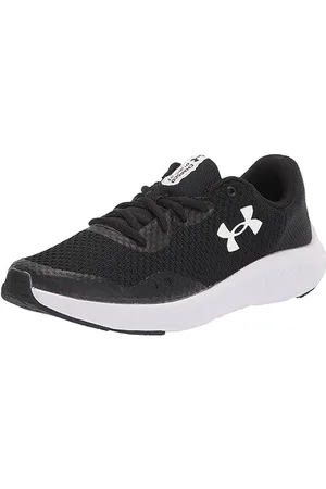 Under Armour UA BGS Charged Pursuit 3 Chaussures de sport pour garçons, baskets légères et respirantes, noir/noir/blanc