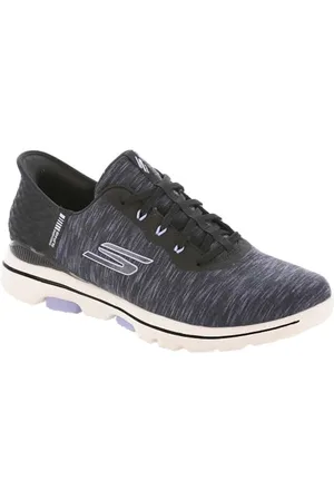 Skechers Go Walk 5 Chaussures de Golf à Enfiler pour Femme Coupe décontractée, Noir/Lavande, 39 EU