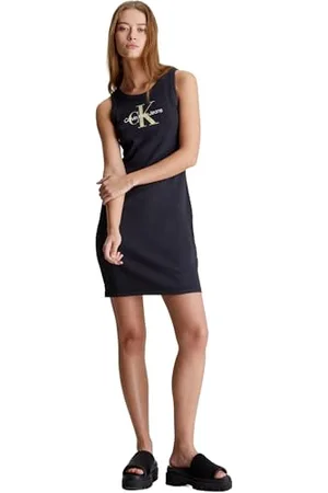 Calvin Klein Jeans Robe Femme Rib Tank Dress sans Manche, , XS