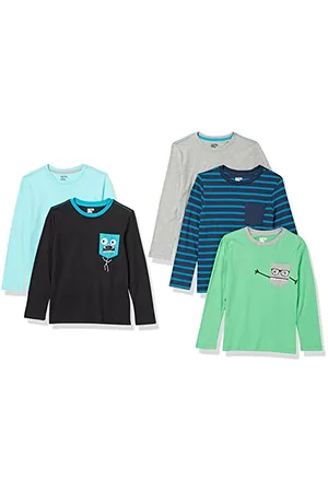Amazon T-Shirts à Manches Longues Garçon, Lot de 5, , 6-7 ans