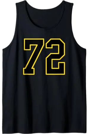 Sports Numbers Store Numéro 72 en et jaune style sport universitaire Débardeur