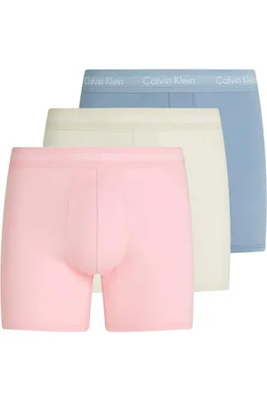 Calvin Klein Boxers Longs Lot de 3 Homme Boxer Brief Stretch, Multicolore (Faded Denim, Celadon Tint, Buff Pk), S