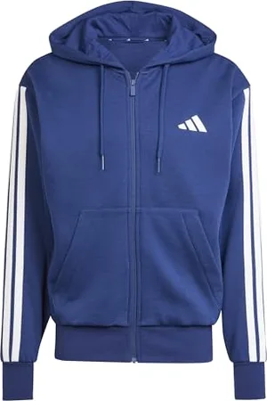 adidas Homme Essential Three Stripes Fleece Zipper Hoodie, , XS