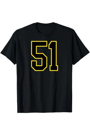 Sports Numbers Store Numéro 51 en et jaune style sport universitaire T-Shirt