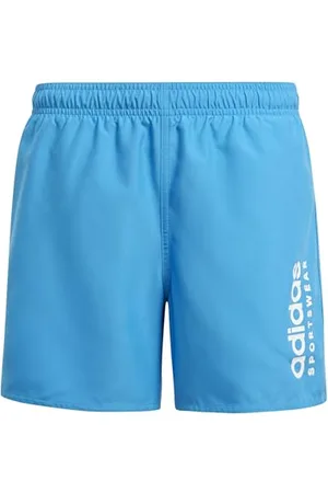 adidas Garçon Sportswear Essentials Logo CLX Swim Shorts Kids, Bright Blue/White, 13-14 Years