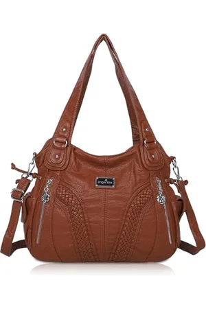 angel kiss Purses and Handbags Women Fashion Tote Bag Shoulder Bags Top Handle Satchel Purses Washed Synthetic Leather Handbag 13.8 * 4.7 * 11.8 inches