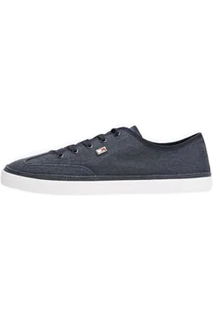 Tommy Hilfiger Baskets Vulcanisées Femme Washed Canvas Basses, Bleu (Space Blue), 38
