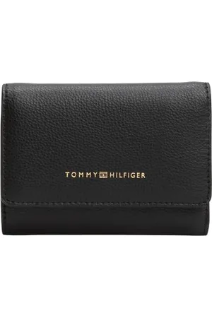 Tommy Hilfiger Portefeuille Femme Logotape Trifold Petit, Noir (Black), Taille Unique