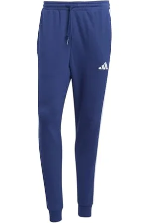 adidas Homme Essential Three Stripes French Terry Pant, Dark Blue/White, XXL