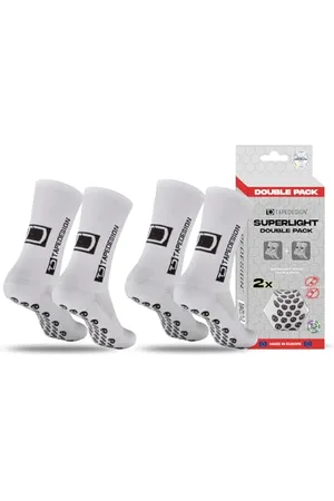 Tapedesign Lot de 2 paires de chaussettes Superlight Grip ultra légères pour le football et le sport - Super fines et élastiques - Antidérapantes dans les chaussures - Maintien maximal et confort pour