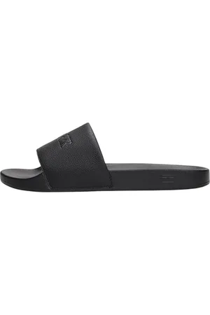 Tommy Hilfiger Claquettes Homme Print Tumble avec Logo, (Black), 42