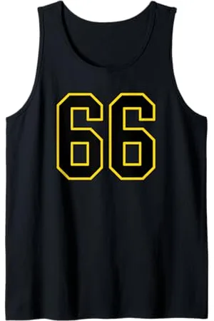 Sports Numbers Store Numéro 66 en et jaune style sport universitaire Débardeur
