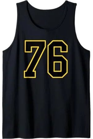 Sports Numbers Store Numéro 76 en et jaune style sport universitaire Débardeur