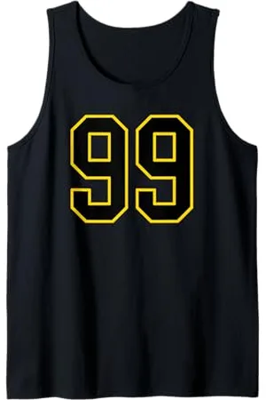 Sports Numbers Store Numéro 99 en et jaune style sport universitaire Débardeur