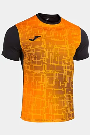 Joma T-Shirt Manches Courtes Elite VIII Noir Orange - Garçon, 101929.108.XS