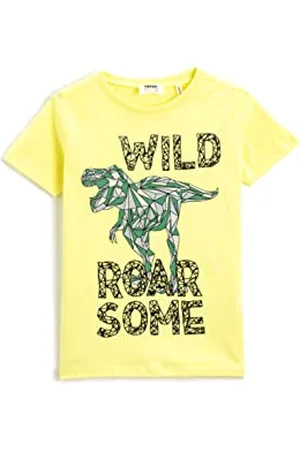 Koton Dinosaur Printed Short Sleeve T-Shirt Crew Neck Cotton, T-Shirt Garçon,