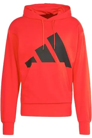 adidas Homme Essentials BIG Logo French Terry Hoodie, Pure Ruby/Black, M