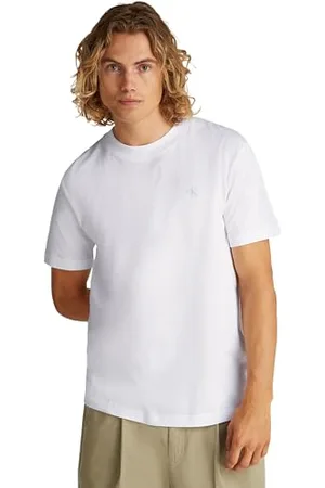 Calvin Klein T-Shirt Manches Courtes Homme Painted Tee avec Col Ras-du-Cou, Blanc (Bright White), M