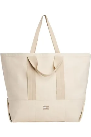 Tommy Hilfiger Cabas Sac Femme Edition Canvas Grand, Ivoire (Newsprint), Taille Unique