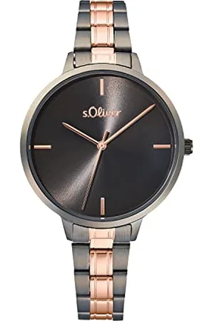 QS by s.Oliver Montre Femme Quartz Analogique, avec bracelet en acier inoxydable