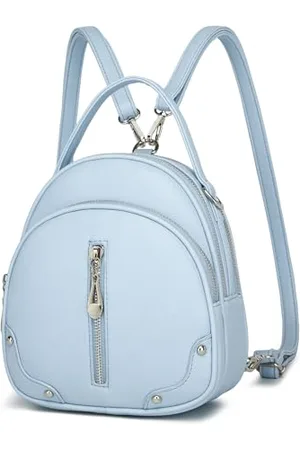 MISS LULÙ Sac à dos féminin en PU waterproof - Sac à dos de voyage léger et petit avec sangle amovible, 4 poches à fermeture éclair