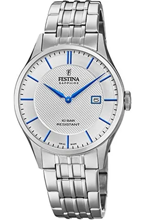 Festina Montre pour Homme F20005/2 Swiss Made Boîtier en Acier Inoxydable Gris Bracelet en Acier Inoxydable Gris