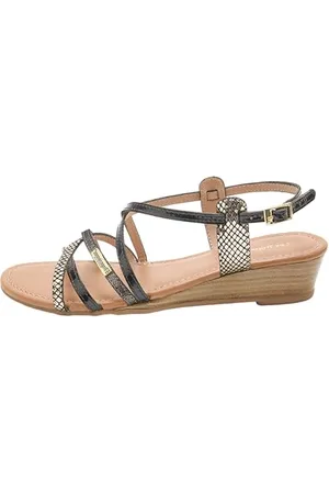 Les Tropéziennes par M Belarbi HARO Chaussures Ville Sandale Talon Inf 5Cm, Noir-Multi