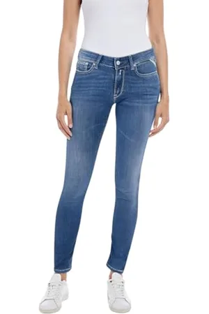 Replay Damen Jeans New Luz Skinny-Fit mit Power Stretch, Bleu Moyen 009-2 (Blau), 30W / 28L