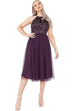 Maya Deluxe Maya Embellished Halter Neck Maxi Dress Robe de Demoiselle d