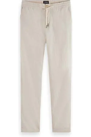 Scotch&Soda Core-Warren-Cotton/Linen Twill Jogger Pantalon décontracté, , 32W x 34L Hommes