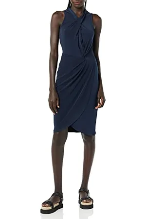 Amazon Robe Encolure Cache-Cœur Croisé sur La Nuque sans Manche Femme, , XXL