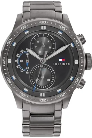 Tommy Hilfiger Montre Analogique Multifunction à Quartz pour Homme avec Bracelet en Acier Inoxydable Gris Acier - 1791806