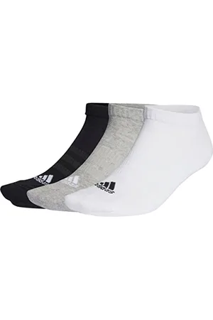 adidas Cushioned Sportswear 3 Pairs Chausettes invisibles, Medium Grey Heather/White/Black, L