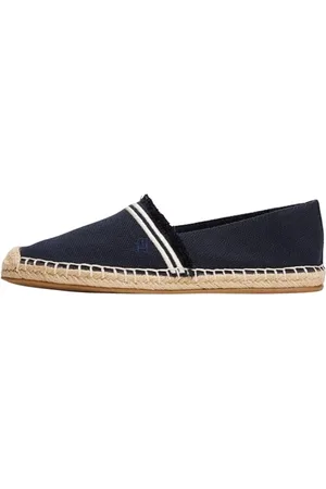 Tommy Hilfiger Espadrilles Femme Fringe Canvas Closed avec Logo, Bleu (Space Blue), 37