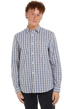 Tommy Hilfiger Chemise Homme Check Shirt Manches Longues, Multicolore (White Check), S