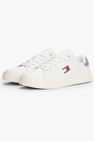 Tommy Hilfiger Femme (New) Tjw Logo Sneaker Ess En0en02703 Bas, White (Ecru/Silver), 40 EU
