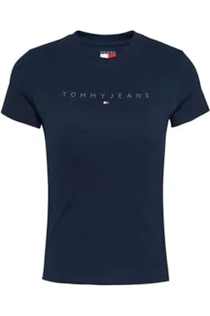 Tommy Hilfiger T-Shirt Manches Courtes Femme Tonal Linear Tee Slim Fit, Bleu (Dark Night Navy), 3XL