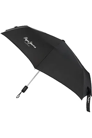 Pepe Jeans Teo Parapluie pliant noir polyester avec canne en aluminium, Noir , Parapluie