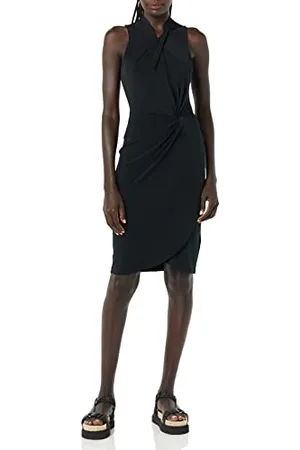 Amazon Robe Encolure Cache-Cœur Croisé sur La Nuque sans Manche Femme, , XXL