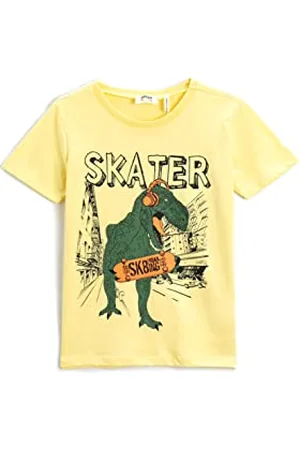 Koton Dinosaur Printed Short Sleeve T-Shirt, T-Shirt Garçon,