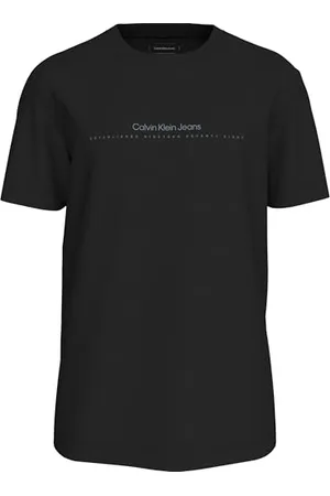 Calvin Klein T-Shirt Manches Courtes Homme Minimal Logo Tee Col Ras-du-Cou, Noir , XXL