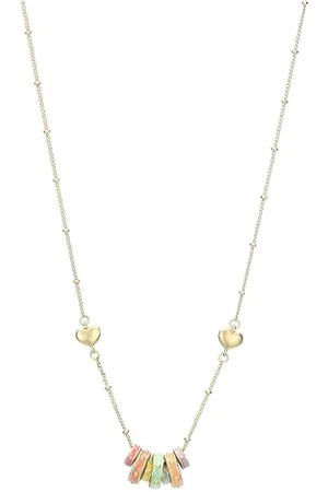 THUN Collier avec anneaux émaillés - métal, verre, résine - Collection dédiée à vous - 40 + 5 cm