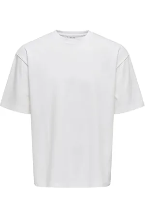 Only & Sons T-Shirt Homme Col Rond Coupe Oversize Jersey Haut Design Épaule Tombante, Couleurs: , Size:M