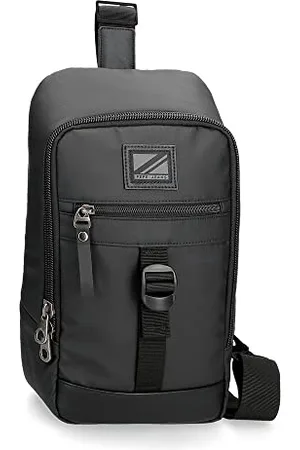 Pepe Jeans Straps Noir Sac Bandoulière 18x35x9 cm Polyester avec détails en Cuir Synthétique