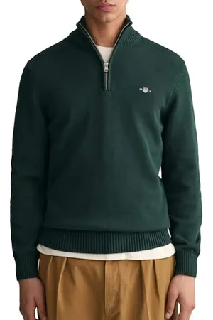 GANT Demi-Fermeture éclair en Coton décontracté Sweater, , XL Homme