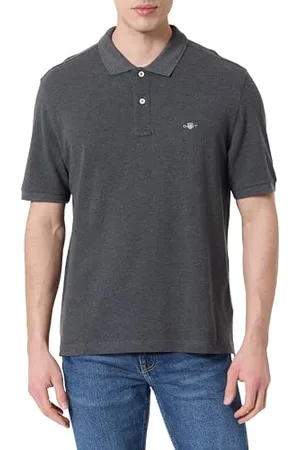 GANT Reg EMB Archive Shield Polo, Mélange Anthracite, L Hommes